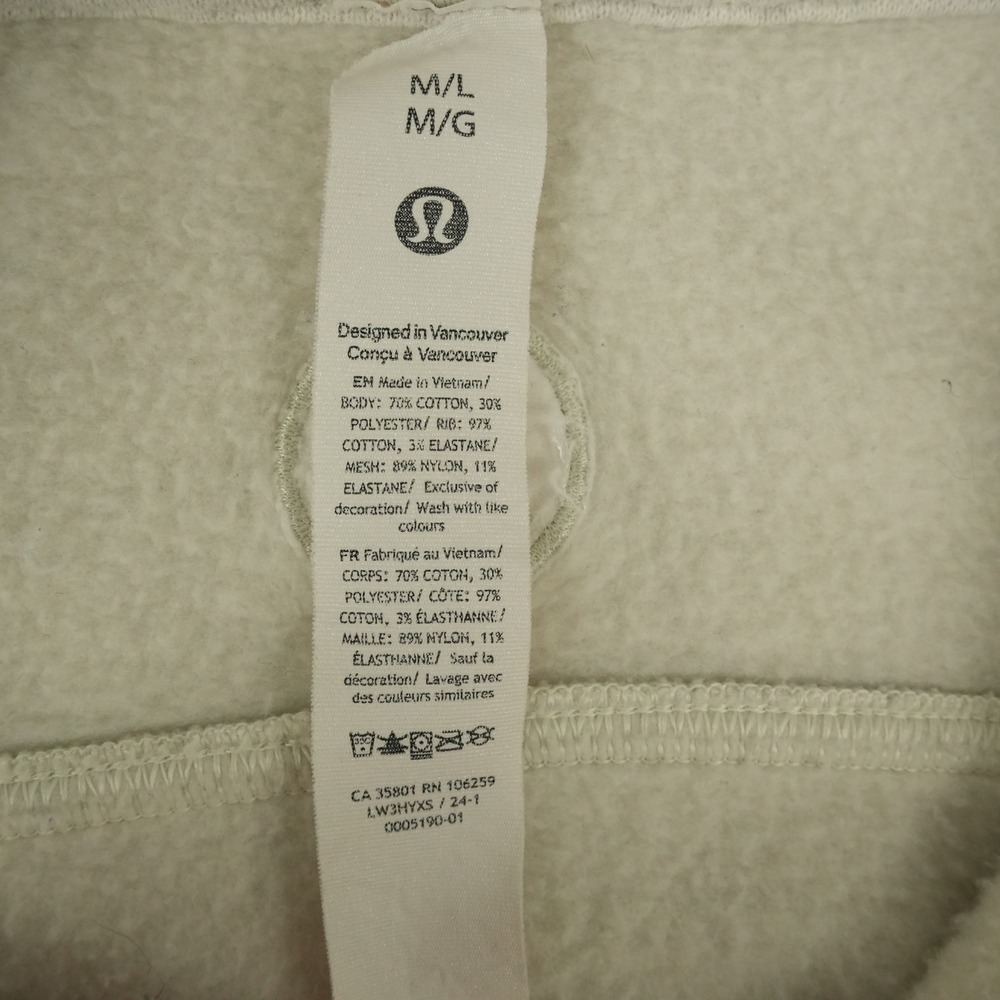 Lululemon Scuba Oversized Half-Zip Funnel Neck Womens M/L Heathered Bone LW3HYXS - Picture 7 of 14